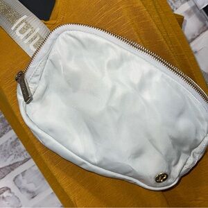 Lululemon White Satin Crossbody Bag belt
